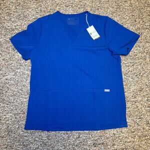 Figs Scrub Top Womens Size XL Casma Three Pocket Top Royal Blue New